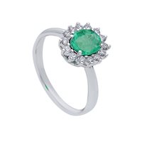 Anello Babila Milano Donna Colore in Oro bianco Smeraldo 1.10 Ct 229807 - 229807